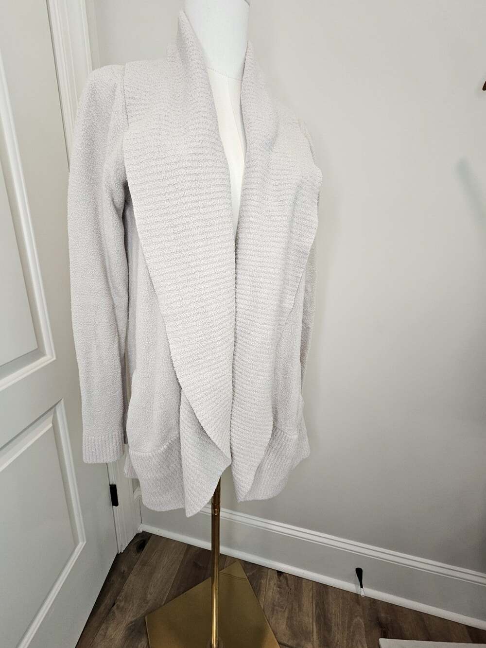 Barefoot Dreams Cozychic Lite Cardigan Tan Open Front M Tan Khaki Medium